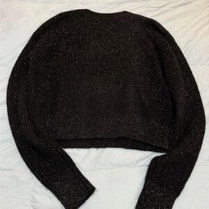 Veronica Beard Black And Metallic Alpaca Blend Crew neck Sweater XS